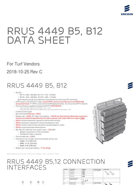 b><b>Ericsson</b> AIR 6488 Technical Data <b>Ericsson</b> AIR 6488 Dimensions. . Ericsson rrus 11 b12 spec sheet
